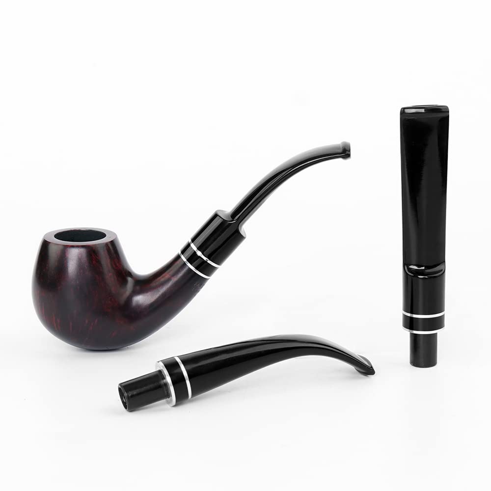 MUXIANG Rohrstiel-Ersatz, gebogenes Sattel-Mundstück, Kombination, Doppelring, Dekoration, passend für 9 mm Kohlefilter BE0042/52/67