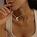 Bubble Gold Plated Letter Necklace for Women, 14k Gold Plated Balloon Initial Letter Pendant Necklace Dainty Charm Initial Necklaces for Women Trendy Chunky Custom Name Necklace Jewelry for Womens