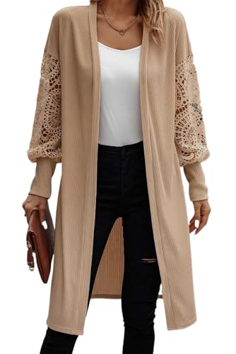 Cosy and Stylish Knit Open Front Cardigan for Fall and Autumn - Parchment