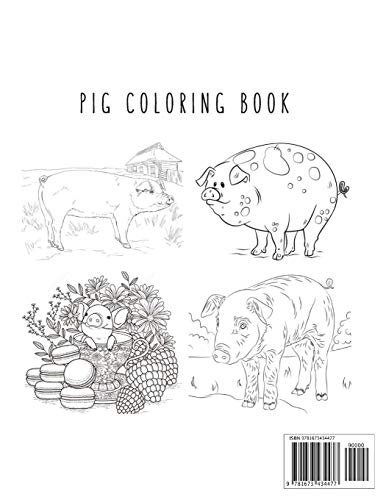 Pig Coloring Book: Pig Toy Gifts for Toddlers, Kids Ages 4-8 ,Girls 4-8, 8-12 or Adult Relaxation | Cute Easy and Relaxing Realistic Large Print Birthday Gifts image 4