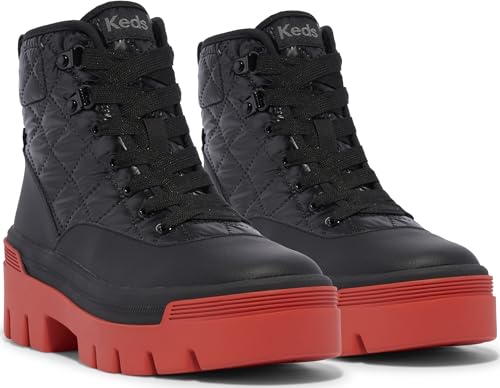 Keds Women's Soho Boot, Black/Red Quilted Nylon, 6 Medium - image 6