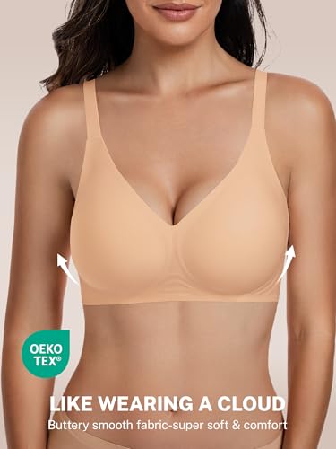 Image of habibee Jelly Bra for Women No Underwire Comfort Seamless Bras Push Up Wireless Bras Full Coverage Bralettes