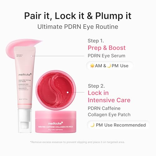 Image of medicube Eye Patch PDRN Caffeine Collagen | Gel Eye Patches for the appearance of Dark Circles, Undereye Bags | Firming, Age-Defying Care with Retinol, Collagen | Korean Skincare | 30 Pairs
