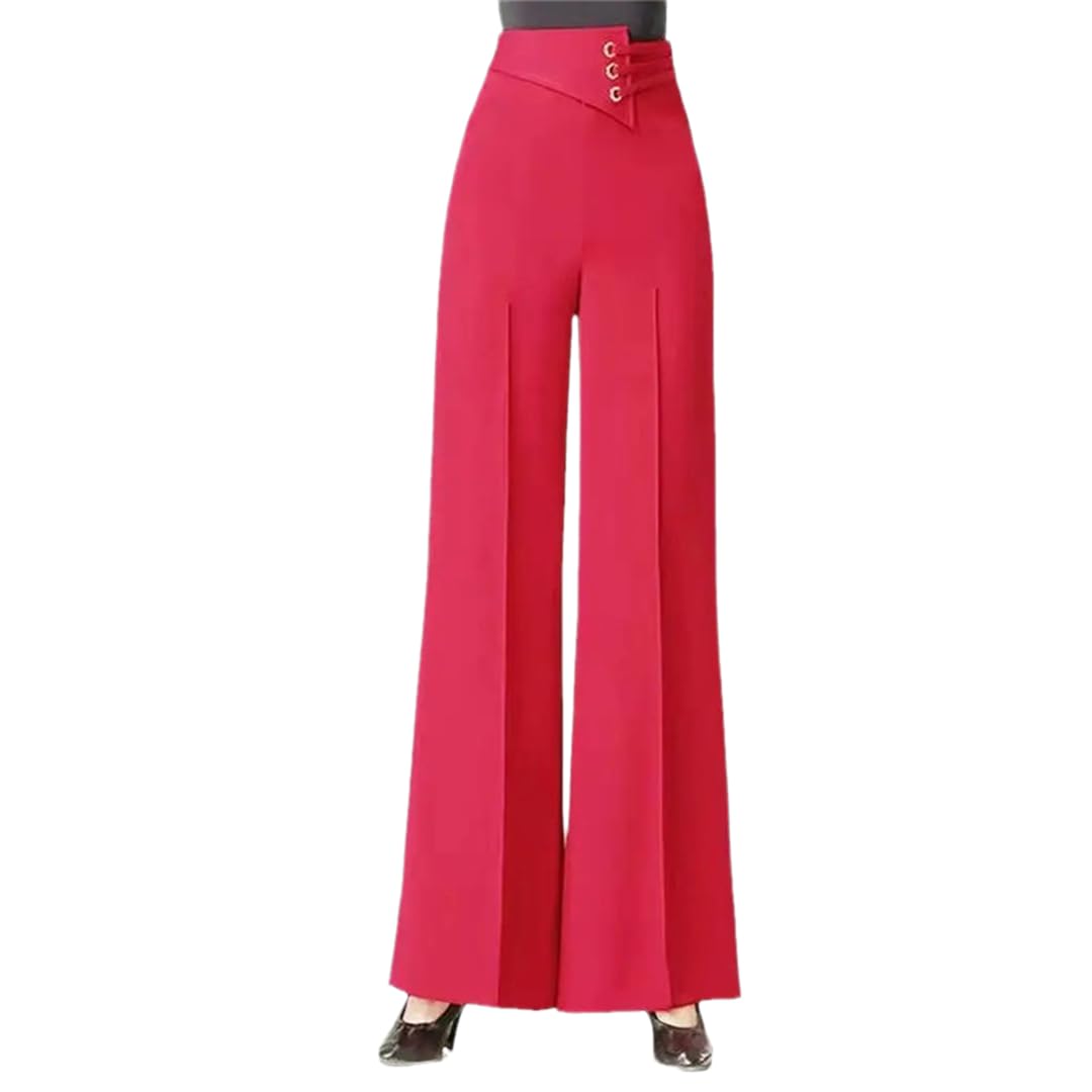Bollrllr Womens Wide-Leg Pants 2023 High-Waist Casual Straight-Leg Pants Fashion Trousers
