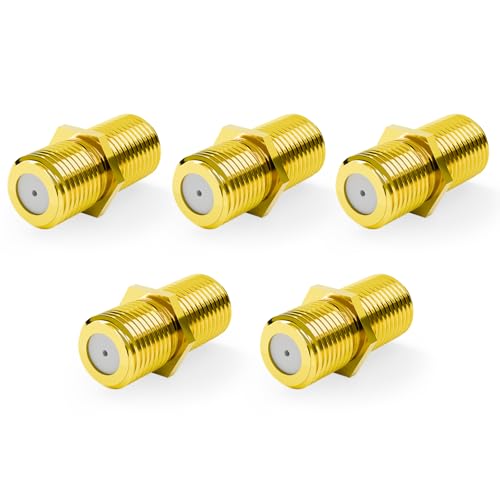 VCE Coaxial Cable Connector, RG6 Coax Cable Extender F-Type Gold Plated Adapter Female to Female for...
