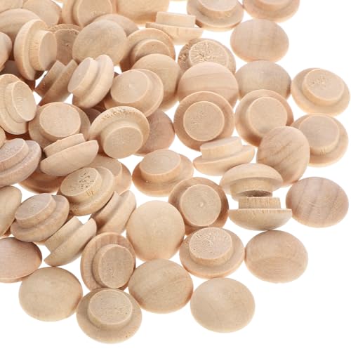 PACKOVE Tapones para Agujeros de Tornillos de Muebles de Haya Maciza 15x10 Mm, 100 Unidades Reutilizables, Tapas Decorativas para Escaleras y Muebles, Accesorios de Ferretería Industrial