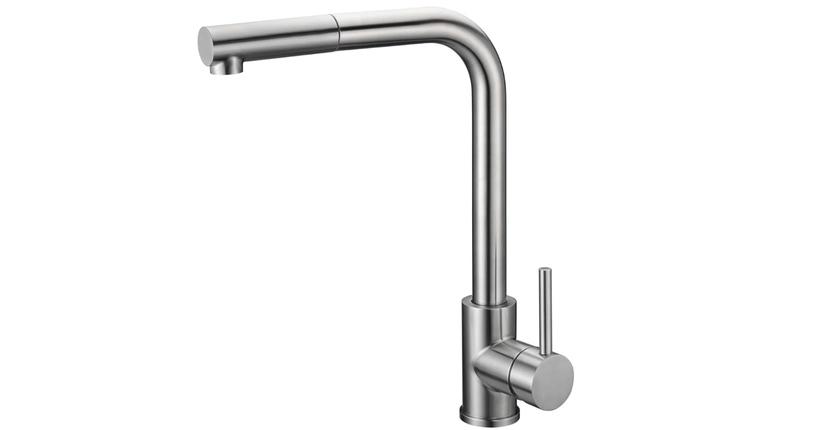 IMEX - Grifo de cocina monomando con Ducha Extraíble, Grifo para Fregadero, Grifo de Cocina Monomando - MOSCU Acero S316 - GCE006/AC