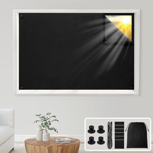 HOMEIDEAS Full Portable Travel Blackout Curtains, W50 X L78 No Drill Window Cover Temporary Blackout Blinds with Suction Cups for Nursery, Touring Car, Office, RV