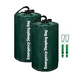 Le sac d'urgence avec fermoir et sifflets intégrés offre une protection confortable et thermique dans des conditions extrêmes, fabriqué à partir de matériau imperméable pour une durabilité coupe-vent et une portabilité compacte