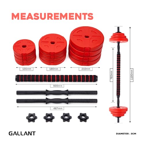 Gallant 20kg Adjustable Dumbbells Set, 2 in 1 Dumbbells and Barbell Hand Free Weights Dumbbells Set for Strength Training, Weight Lifting, Bodybuilding- Weight Sets for Men and Women Gallant 20kg Adjustable Dumbbells Set, 2 in 1 Dumbbells and Barbell Hand Free Weights Dumbbells Set for Strength Training, Weight Lifting, Bodybuilding- Weight Sets for Men and Women