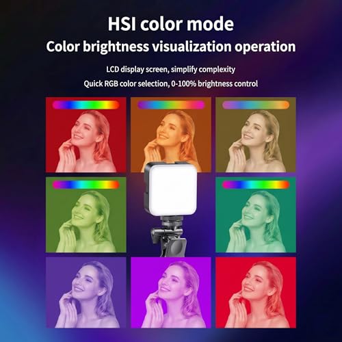Image of RGB LED Pocket Video Light with Clip, Dimmable Bi-Color 3200K-6500K, USB Type-C Rechargeable, Portable Selfie, Video Light for Mobile, Laptop, Tablet, DSLR Camera, for Meetings, Photography, Streaming