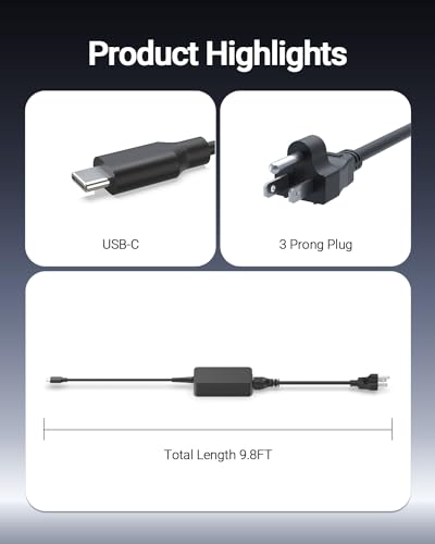 Cargador Chromebook USB-C 45W para portátiles HP con cable integrado 5