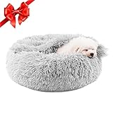 Himax Dog Beds for Small Dogs, Donut Dog Bed with Blanket Attached, Calming Dog Bed Washable Medium(20'/26'/35')…