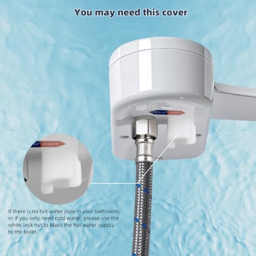 Hibbent Bidet Attachment, Hot & Cold Water Spray Bidet Toilet Seat, White - image 8