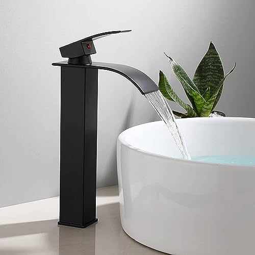 Robinet de lavabo cascade noir fini les projections d'eau - 4