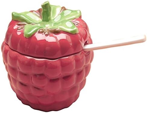 Raspberry Collectible Fruit Ceramic Sugar and Jam Jar