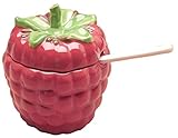 Raspberry Collectible Fruit Ceramic Sugar and Jam Jar