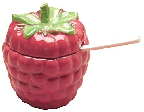 Raspberry Collectible Fruit Ceramic Sugar and Jam Jar