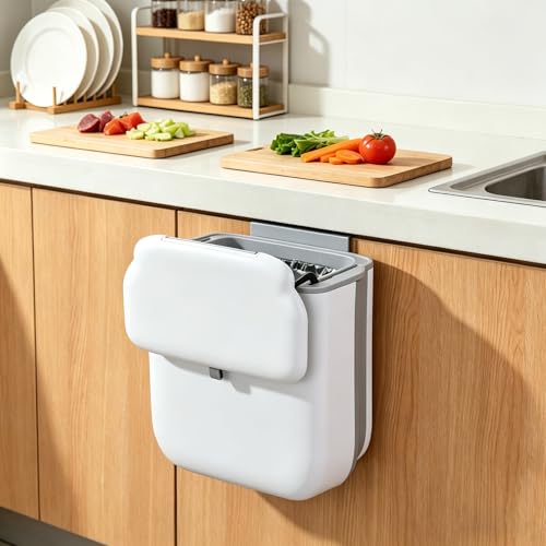 Panier à déchets alimentaires pliable et compact pour placard - 5