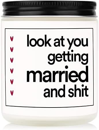 BaubleDazz funny bridal shower lavender scented soy candle for bride