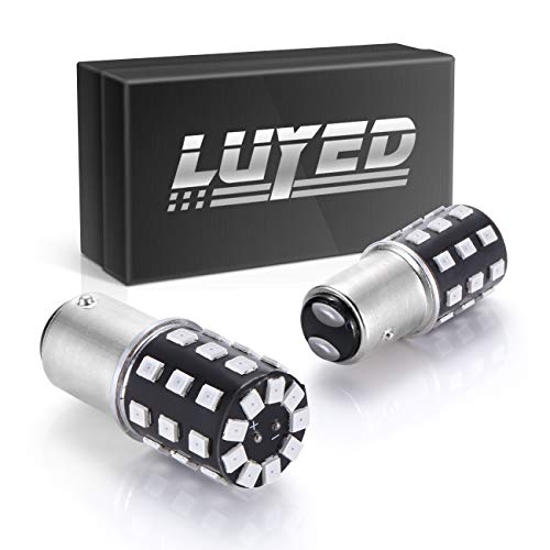 LUYED 2 x 800 Lumens Super Bright 1157 2835 33-EX Chipsets 1157 2057 2357 7528 LED Bulbs Used For Turn Signal Lights,Tail Lights,Red