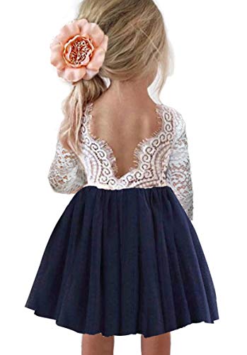 Image of Topmaker Flower Girl Dress for Toddler Baby Girls,Lace Tulle Dress for Wedding,Birthday Party,Photoshoot,Special Occasion