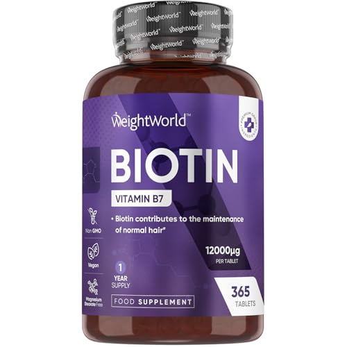 Biotin Tablets - 365 Vegan Tablets - 1 Year Supply - 1 Tablet-a-D...