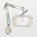 O.C. White 72400 Rectangle Magnifier, 3 Diopter (1.75X), Fully Dimmable "U" Shaped Glare Bulb, 7.5" x 6.25", Table Edge Clamp, Beige