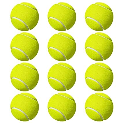 POUNDXPENCE Co® Tennis Balls Pack of 12, Perfect for Dogs Play Pets Training, Tennis Sports, Ball Throwing Machine, Adults Kids Games