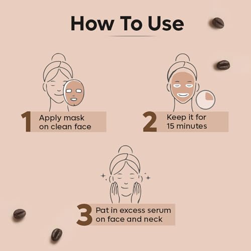 mCaffeine Coffee Sheet Mask with Hyaluronic Acid for Unisex - 0.7 oz Mask
