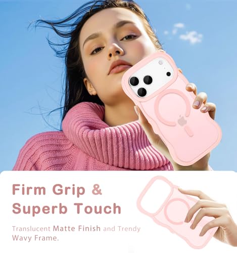 Amzfield for iPhone 17 Pro Case for Magsafe Wavy Frame Cute, Pink by Amzfield - Used condition - Image 5