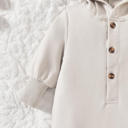 Unisex Baby Hooded Jumpsuit Infant Boy Girl Long Sleeves Romper Fall Winter Spring Outfits Preemie-18 Months4