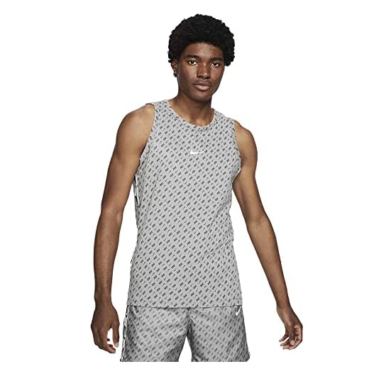 Nike M NSW Repeat Tank PRNT Débardeur pour Homme, Gris Particle/Blanc