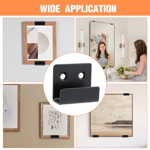 Image of 10 pcs Tile Wall Hangers, Stainless Steel U-Shaped Wall Brackets with 20 Screws+20 Expansion Tubes+1 Storage Bag, Billboard Holder Brackets for Mirrors, Picture Frame(Black)