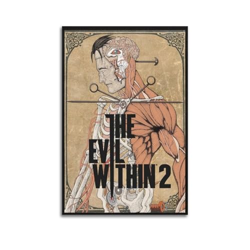 VBHEJRNE Poster decorativo da parete su tela, motivo: The Evil Within, poster decorativo per camera da letto, per camera da letto, 40 x 60 cm