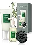 AROMATICA Rosemary Scalp Care Gift Set - Hydrating Scalp Treatment with Rosemary Enhancer, Rosemary Scalp Scrub and Dual Scalp Brush - Free from Sulfate, Silicone, and Paraben, Korean Hair Care.