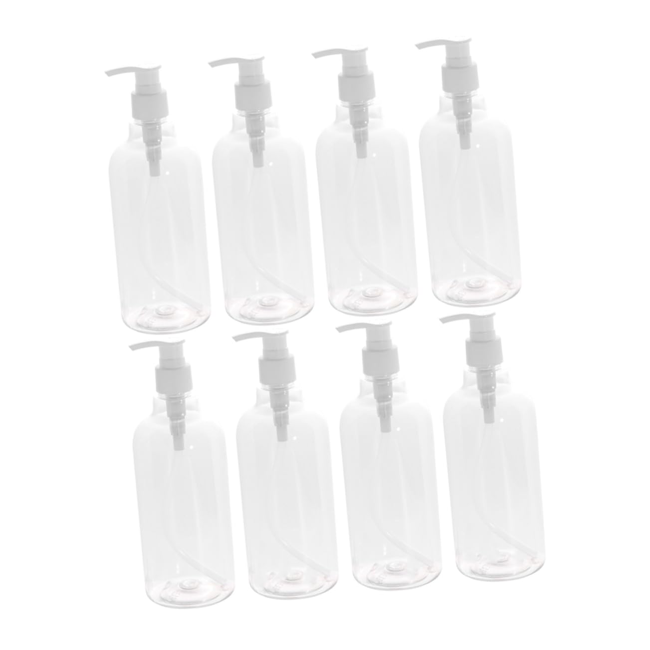 PET PP Pump Dispenser Bottles 500ml Refillable 8 Pack
