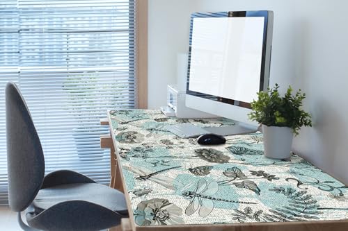 Couverture de bureau en vinyle PVC grand format 120x60 cm fleuri