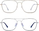 JM 2-Pack Aviator Reading Glasses Women Anti Blue Light Computer Readers | Spring Hinges,Metal Frame,Blue Light Blocking,Men
