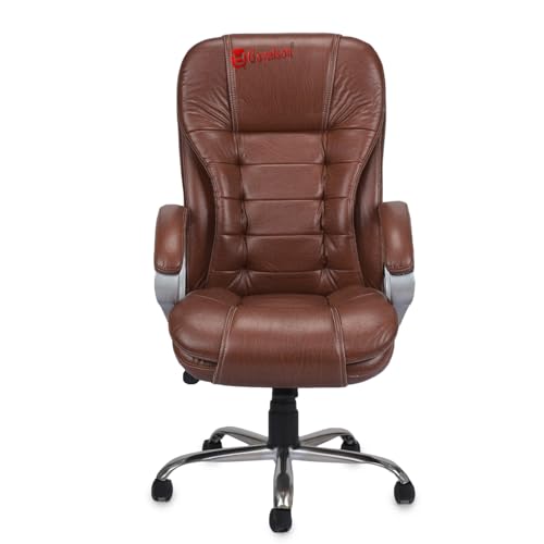 Image of GOYALSON Doctor Ortho Lumbar Support Spine Care High Back Office Executive Boss Black Revolving Chair | Made in India (Rolex Tan)