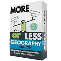 More or Less Geography Edition Card Game | 2 Players + | Travel & Pocket Card Game for Kids, Teens & Adults | Play Anywhere