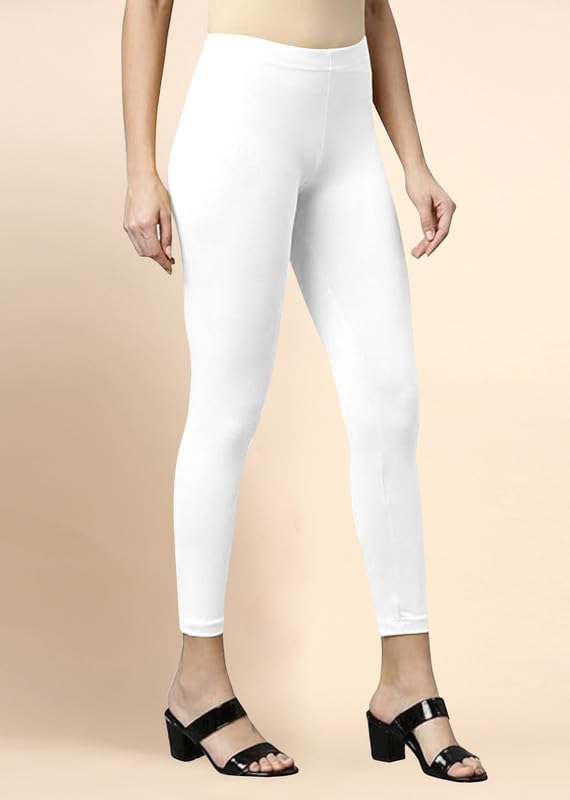 Image of TRENDMALLS Women's Microfiber Elastane Stretch Soft Cropped Leggings with Ultrasoft Waistband for Women