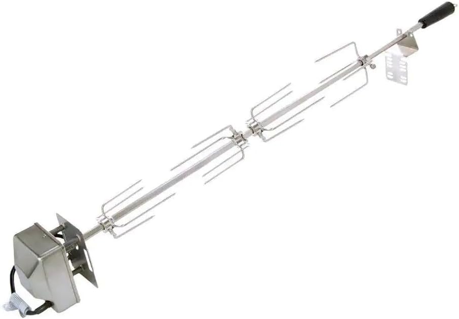 Spire 36 in. Stainless Steel Rotisserie Chicken Grilling Kit with Motor, 1/2 in. Rod, 4 Forks and Hardware, Outdoor Cooking & Grills, BBQ Grills, Fits up to 36" Fireboxes, 790-0006B