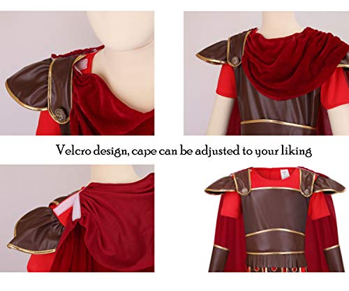 Lmyove Kids Warrior Costume, Halloween Boys Roman Soldier Gladiator Viking Medieval Historical Role Playing Party 4-11Y (Small,Brown) #TOP3