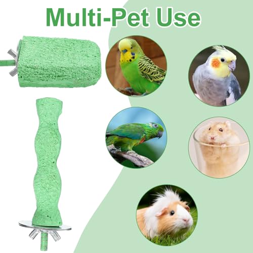 Image of 6PCS Bird Beak Grinding Stone Perch - Anti-Slip Resin Perch Stand for Beak & Claw Trimming, Chewing Toy for Parakeets, Budgies, Cockatiels, Conures