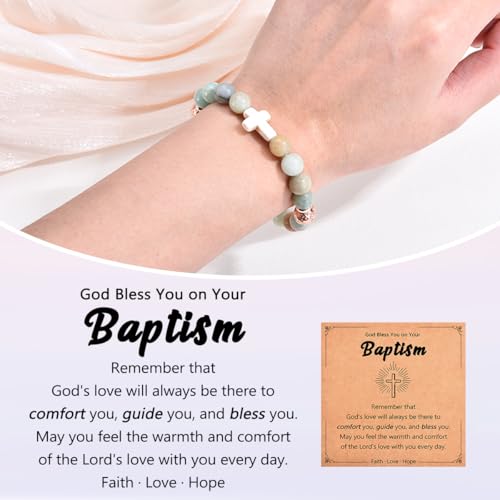 Leyung Christian Gifts for Women, Religious Rosary Cross Bracelet, Easter Basket Stuffers Baptism Confirmation First Holy Communion Christmas Birthday Gifts for Teen Girls4