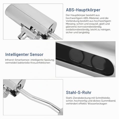 Automatischer Urinal Spülventil Sensor für die Wandmontage Intelligentes berührungsloses Urinal Spülventil für Badezimmer Wasser sparendes Auto Urinal Spülset
