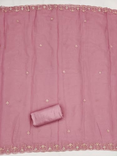 Image of Women's Shimmer Silk Embroidery Work Unstitched Dress Material