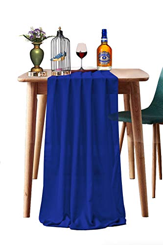 Vds - 20 Pc | Royal Blue 14Ft Sheer Chiffon Table Runner 27X170 Inches Centerpiece Cloth Gauze For Wedding Bridal Shower Birthday Graduation Engagement Ceremony Event Party Banquet Table Decoration #TOP9