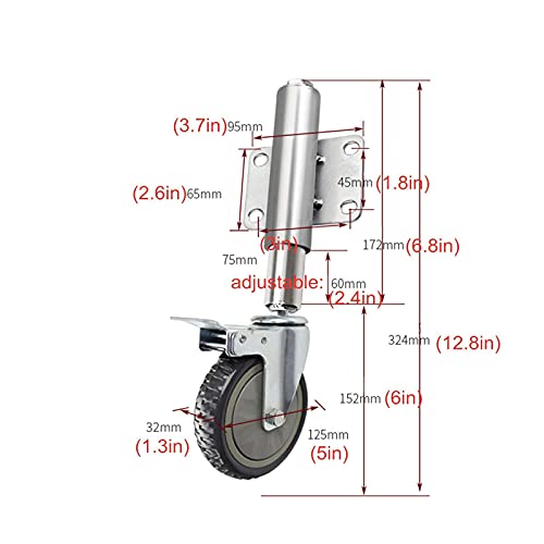 Roulette de porte avec ressort 5 pouces en polyuréthane charge 220 LB